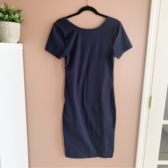 Zenana Premium navy t-shirt midi bodycon dress size large - Picture 3 of 7